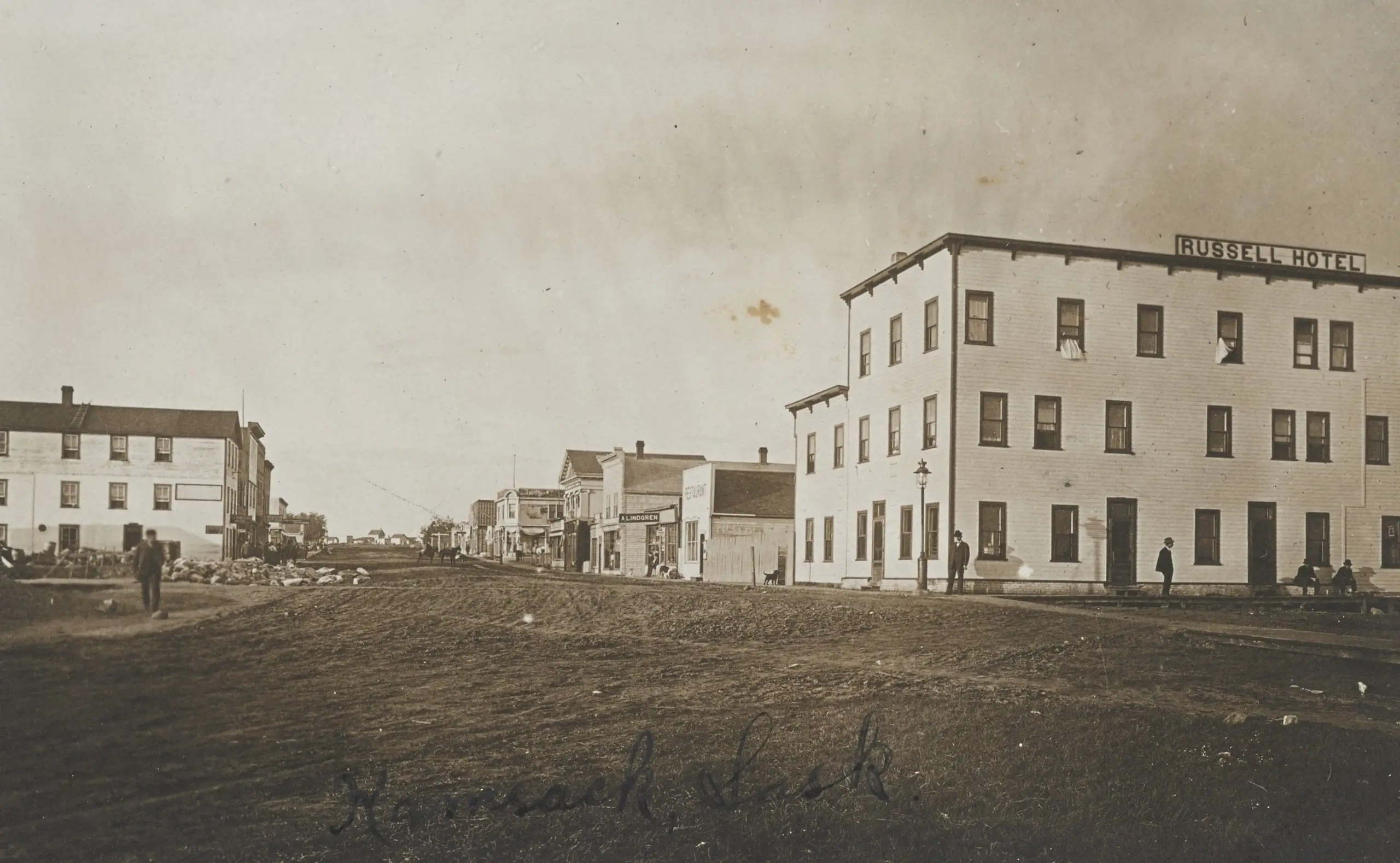 Street view with the Russell Hotel