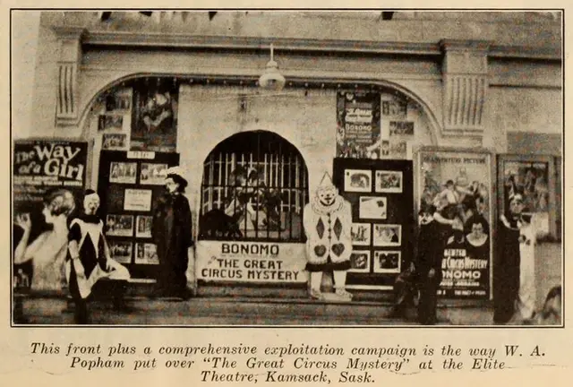 Elite Theatre decorated for The Great Circus Mystery